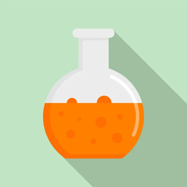 Icono de frasco redondo químico, estilo plano — Vector de stock