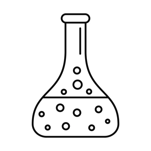 Icona completa chimica della fiaschetta, stile del profilo — Vettoriale Stock
