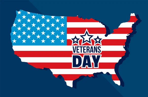 American Veterans Day Konzept Hintergrund, flacher Stil — Stockvektor