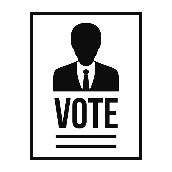 Иконка кандидата на голосование, простой стиль — стоковый вектор