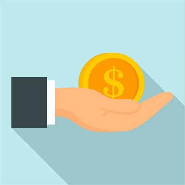 Bribery money coin icon, flat style — Stock Vector