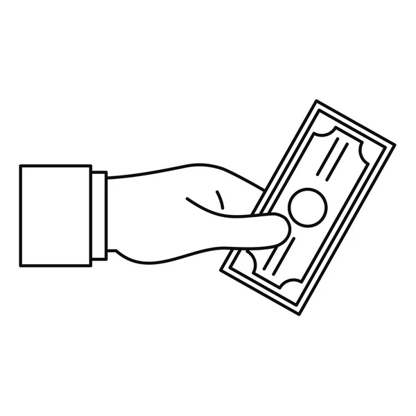 Omkoping Geef geld pictogram, Kaderstijl — Stockvector