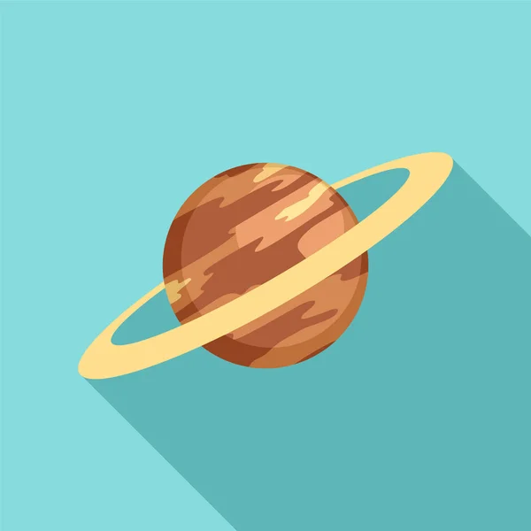 Ícone planeta Saturno, estilo plano — Vetor de Stock