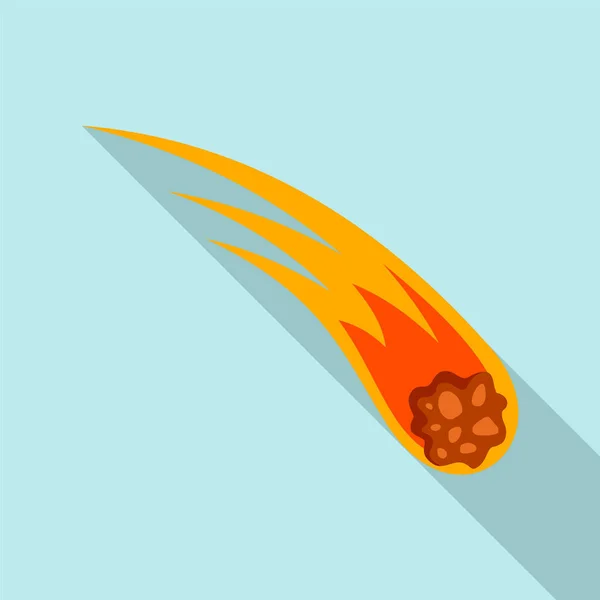 Flame meteorite icon, flat style — Stock Vector