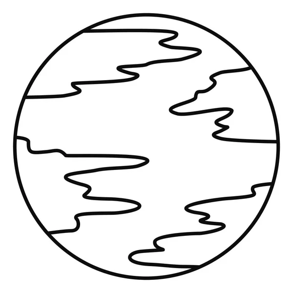 水銀惑星アイコン、アウトラインのスタイル — ストックベクタ