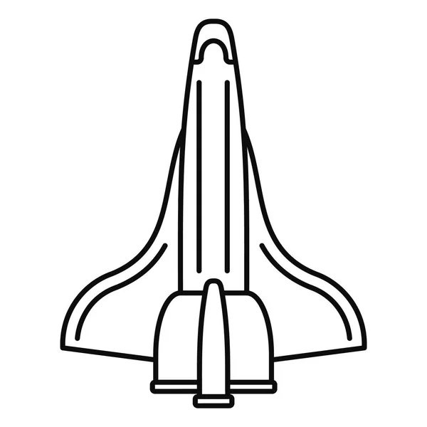 Spaceship icon, outline style — Stock Vector
