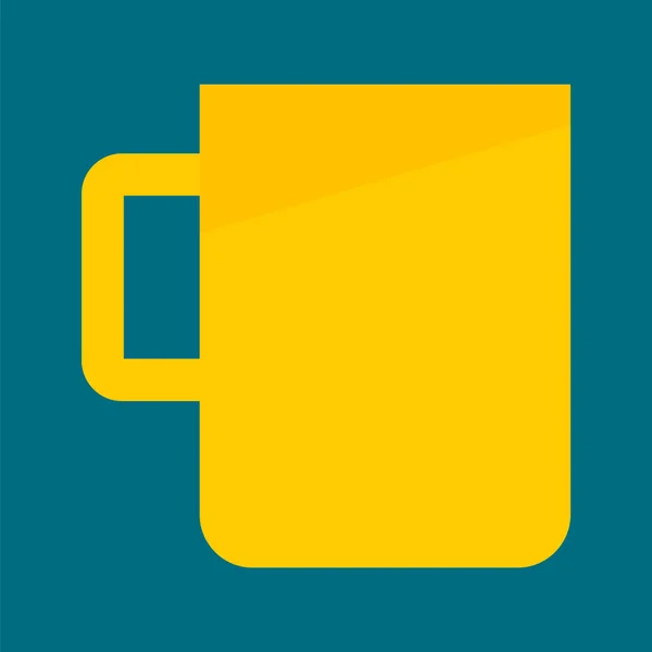 Icona della tazza di tè giallo, stile piatto — Vettoriale Stock