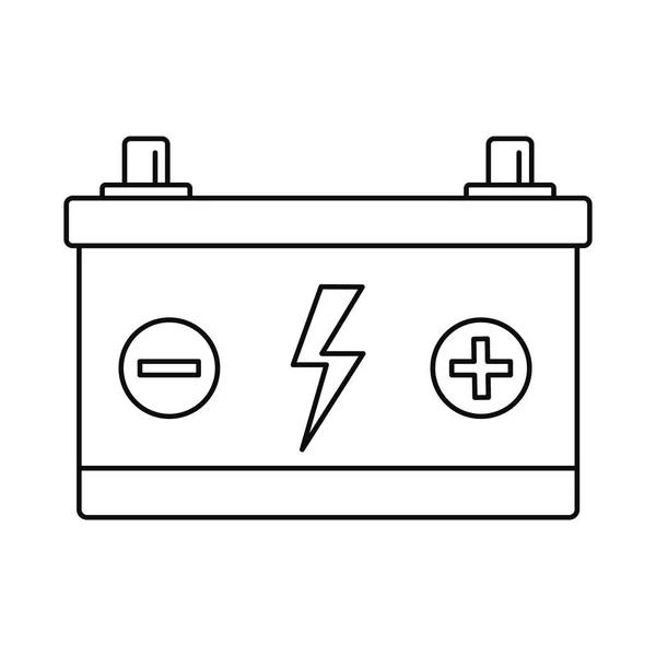 Icono de batería de coche, estilo de esquema — Vector de stock