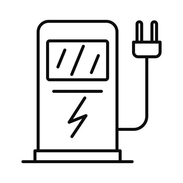 Icône de la station de recharge de voiture électrique, style contour — Image vectorielle