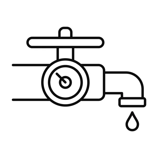 水タップ コントロール アイコン、アウトラインのスタイル — ストックベクタ