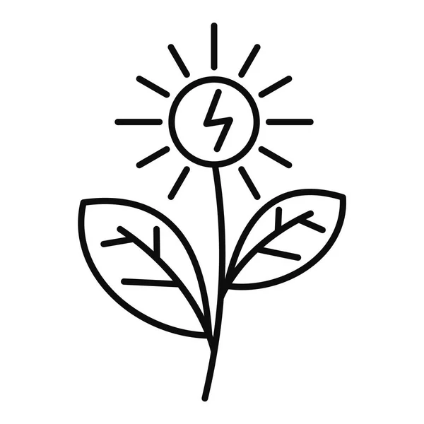 Virág napenergia ikon, vázlat stílusában — Stock Vector
