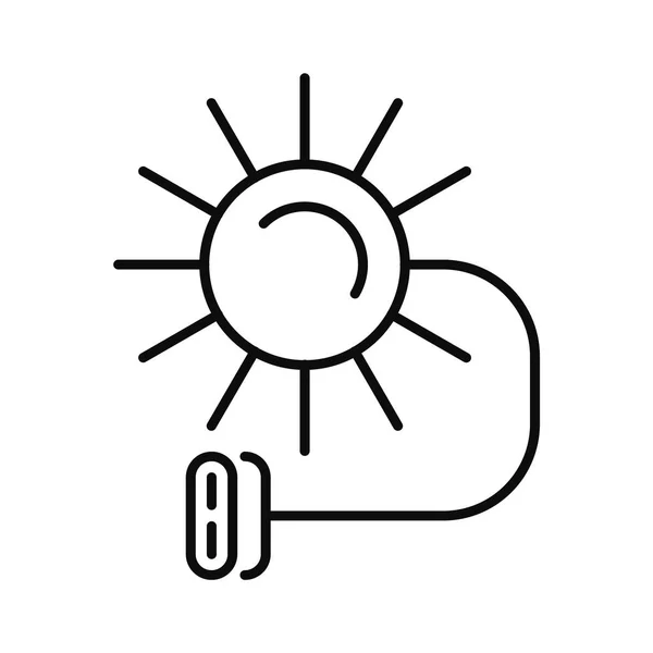 Icône électrique solaire, style contour — Image vectorielle