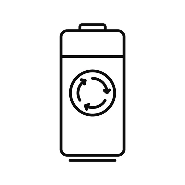 Recycler l'icône de la batterie, style contour — Image vectorielle
