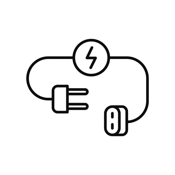 Plug ahorrar icono de energía, estilo de contorno — Vector de stock