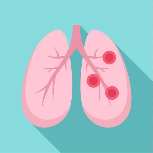 支气管炎肺图标, 扁平风格 — 图库矢量图片