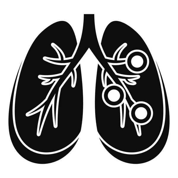 Bronchitis tüdő ikon, egyszerű stílus — Stock Vector