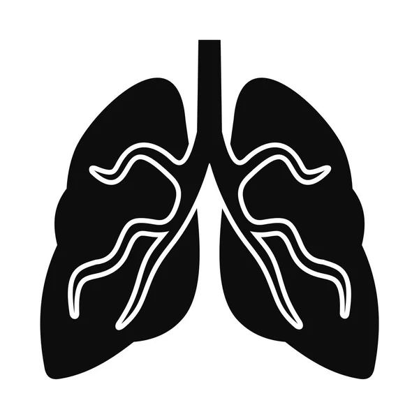 Ícone de pulmões de tuberculose, estilo simples — Vetor de Stock