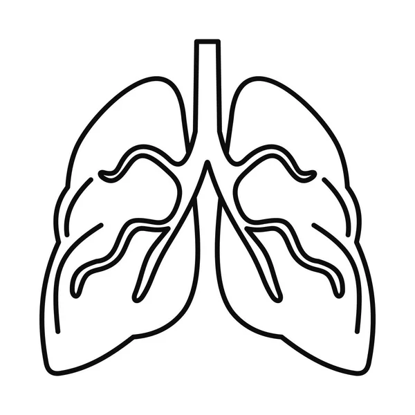 Tüberküloz akciğerler simgesi, anahat stili — Stok Vektör