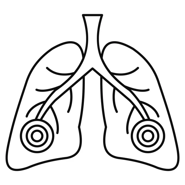 Pneumonia lungs icon, outline style — Stock Vector