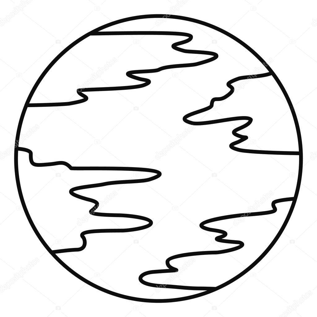 Mercury planet icon, outline style