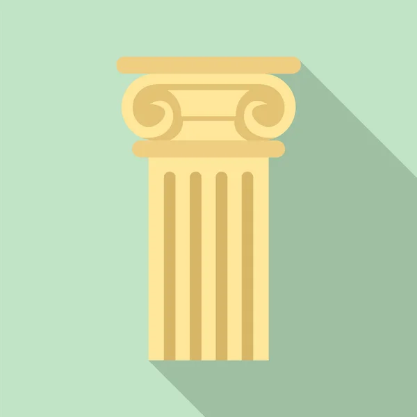 Ancient pillar icon, flat style — Stock Vector