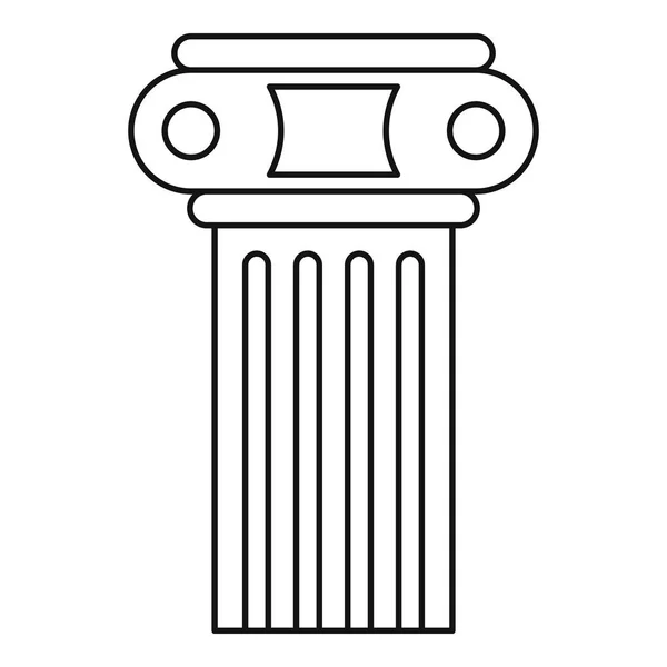 Icono del pilar del templo, estilo del esquema — Vector de stock