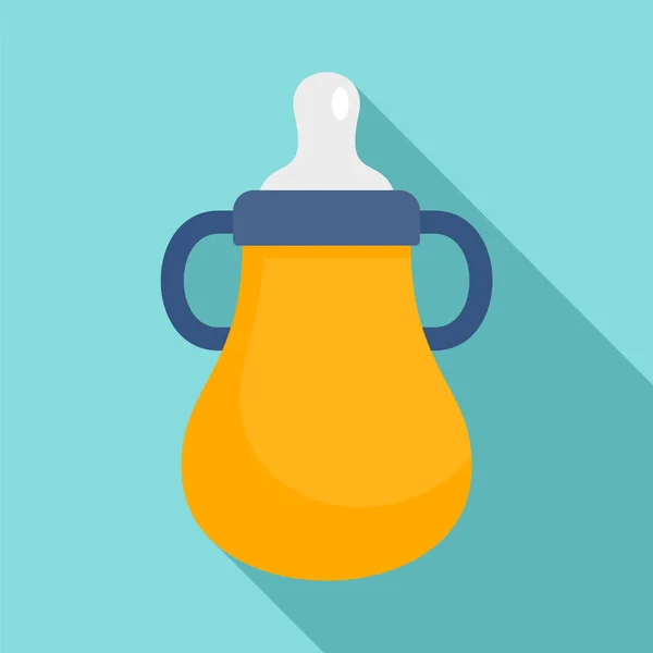 Baby fles water pictogram, vlakke stijl — Stockvector