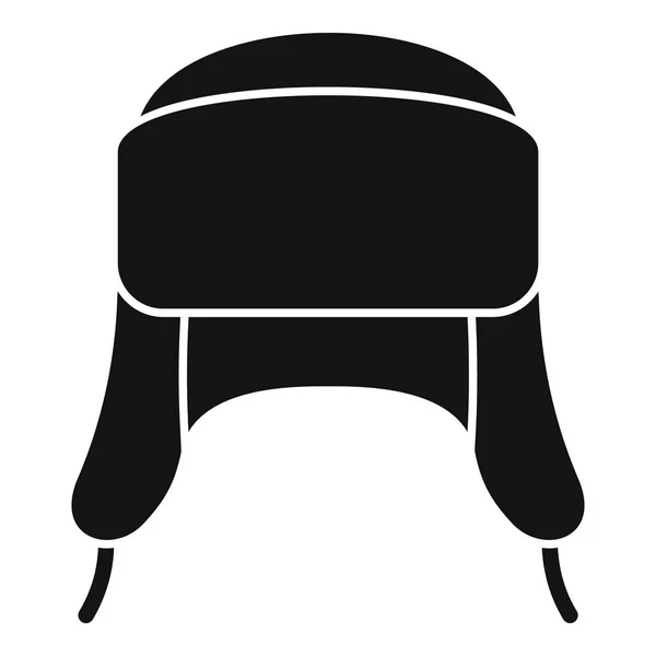Ícone chapéu de inverno aba da orelha, estilo simples — Vetor de Stock