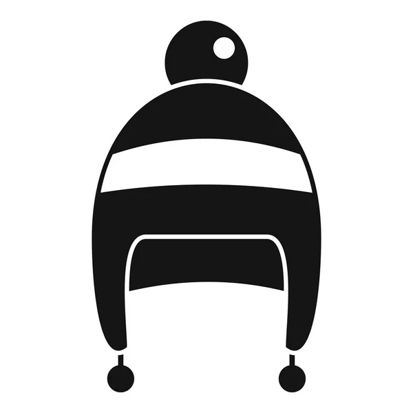 Çocuk kış şapka simgesi, basit tarzı — Stok Vektör