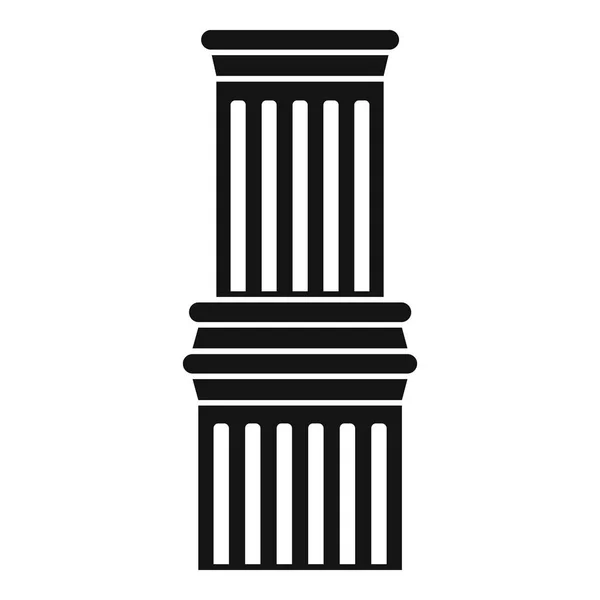 Ancient column icon, simple style — Stock Vector