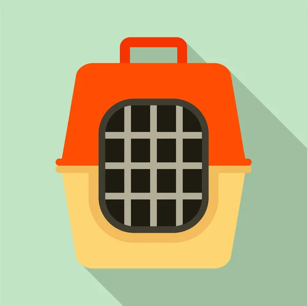 Icono de jaula de viaje para mascotas, estilo plano — Archivo Imágenes Vectoriales