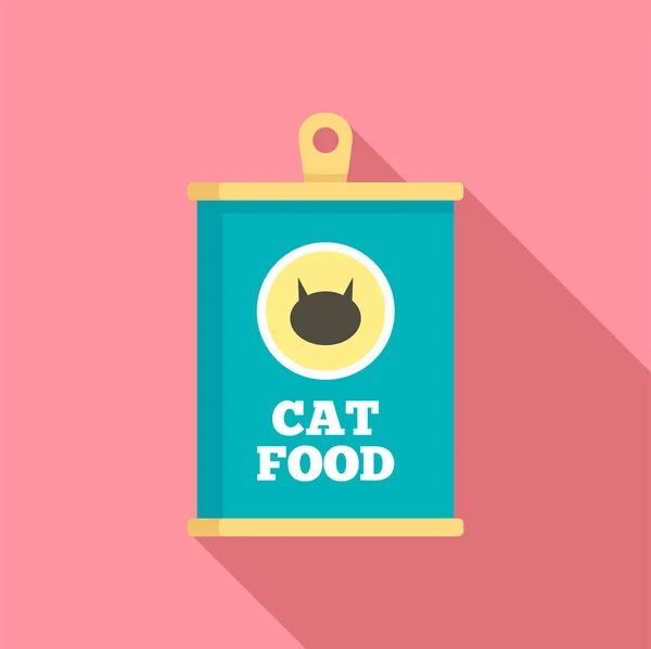 Cat food icon, flat style — Stock Vector