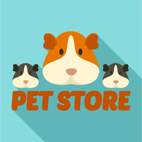 Logotipo de loja de animais de estimação careca, estilo plano — Vetor de Stock