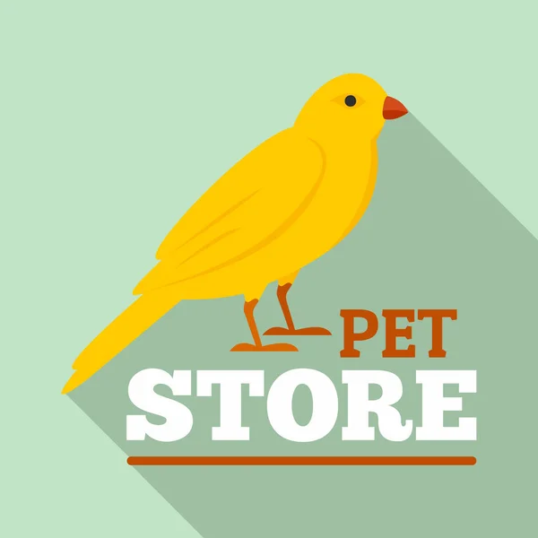Vogel dierenwinkel logo, vlakke stijl — Stockvector