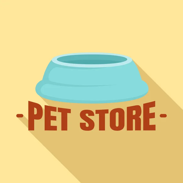 Tienda de mascotas placa de plástico logo, estilo plano — Archivo Imágenes Vectoriales