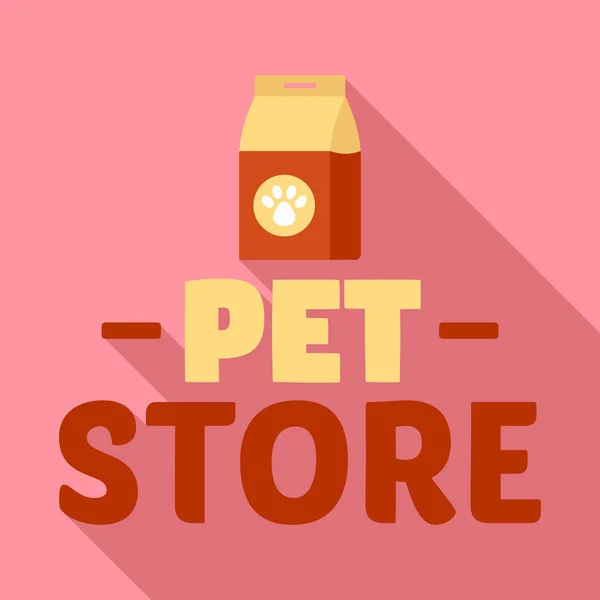 Huisdier hond voedsel winkellogo, vlakke stijl — Stockvector