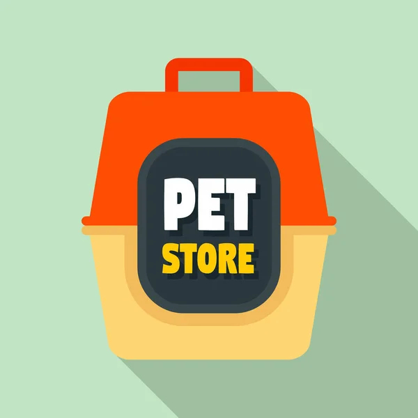 Pet box store logo, flat style — Stock Vector