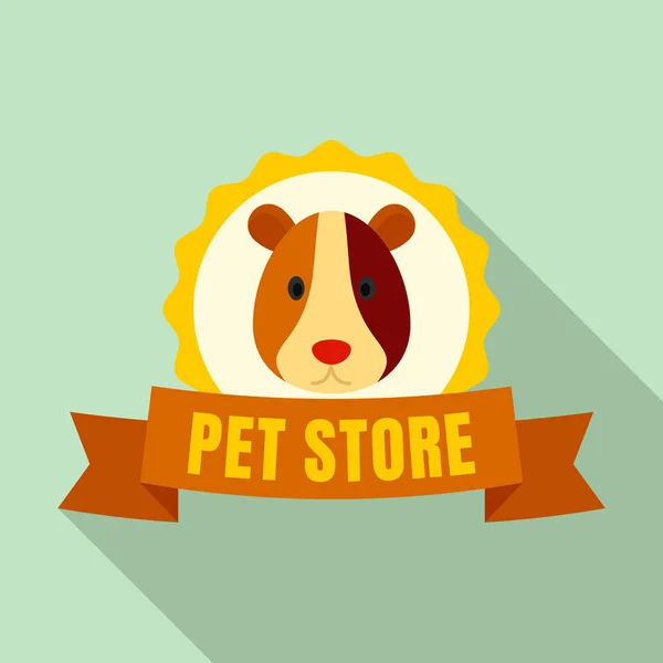 Εξωτικό κατοικίδιο ζώο κατάστημα λογότυπο, επίπεδη στυλ — Διανυσματικό Αρχείο