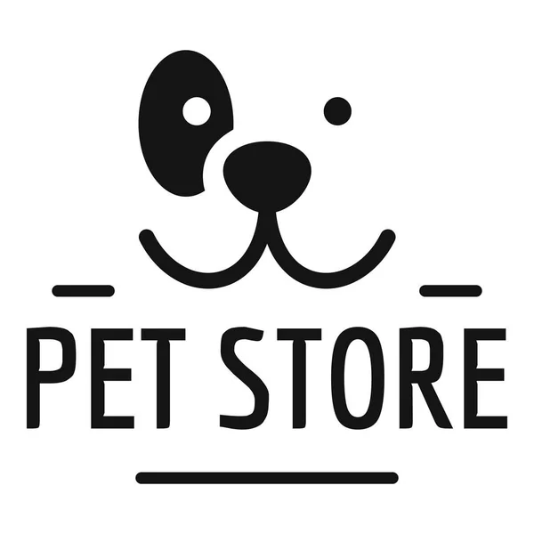 Dog pet store logo, simple style — Stock Vector