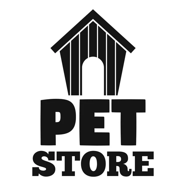 Tienda de mascotas logotipo de la casa del perro, estilo simple — Archivo Imágenes Vectoriales