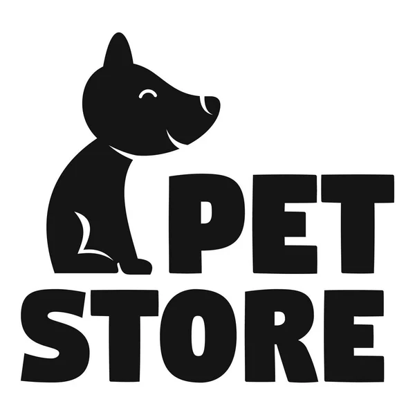 Hondje dierenwinkel logo, eenvoudige stijl — Stockvector