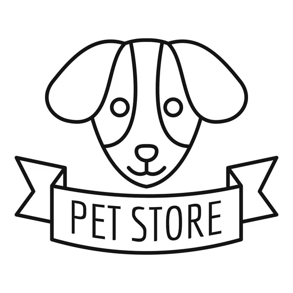 Logotipo da comida do cão da loja do animal de estimação, estilo esboço — Vetor de Stock