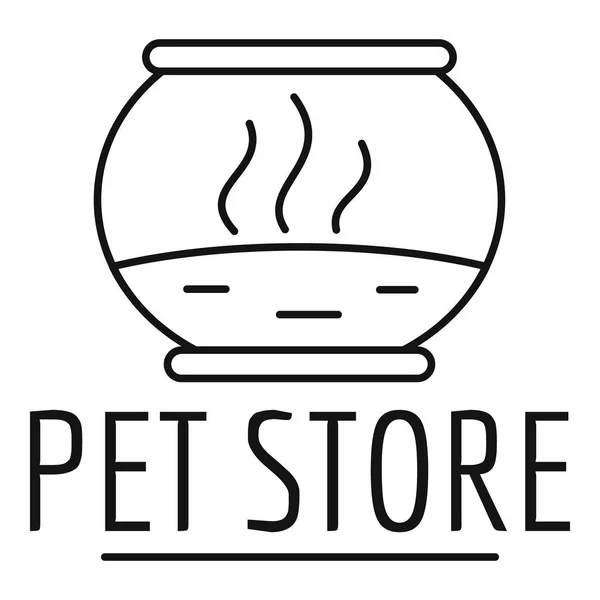Logotipo de loja de animais de estimação de peixe, estilo esboço — Vetor de Stock