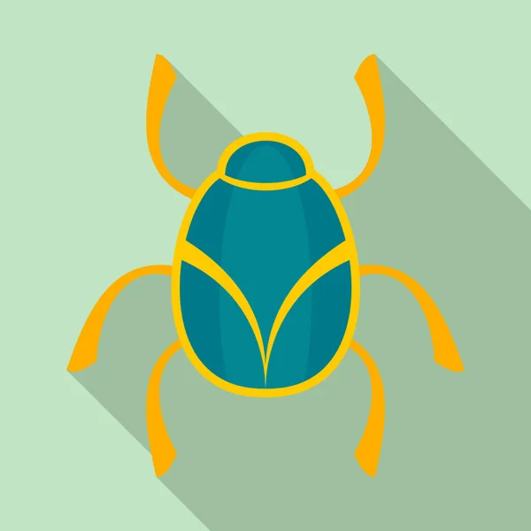 Ícone de bug dourado, estilo plano — Vetor de Stock