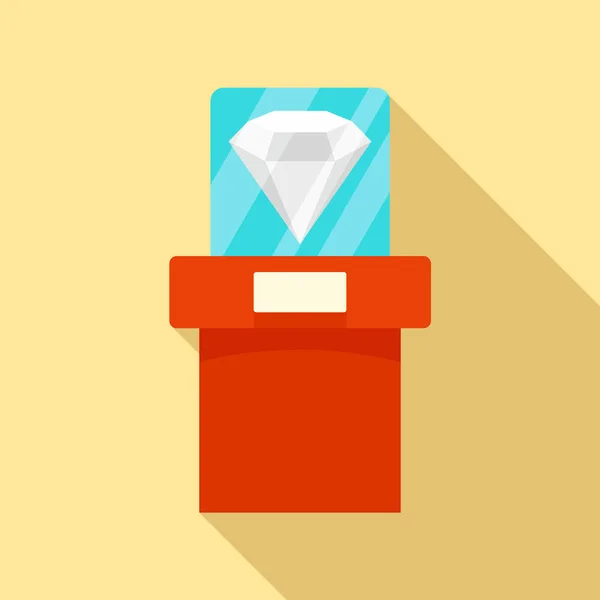 Stora museum diamant ikon, platt stil — Stock vektor
