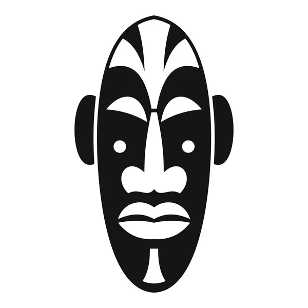 Icono de máscara africana, estilo simple — Vector de stock