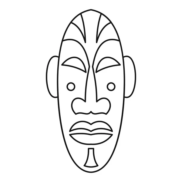 Icono de máscara africana, estilo de contorno — Vector de stock