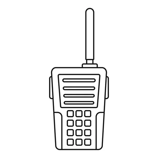 Walkie talkie ikon, konturstil — Stock vektor