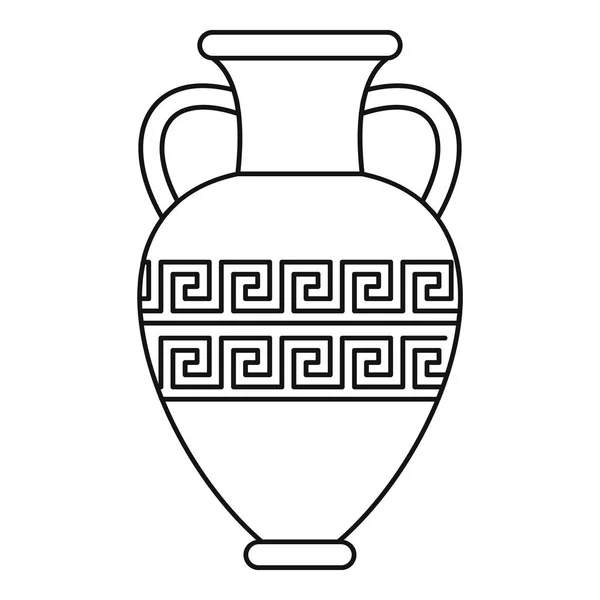 Ancient vase icon, outline style — Stock Vector