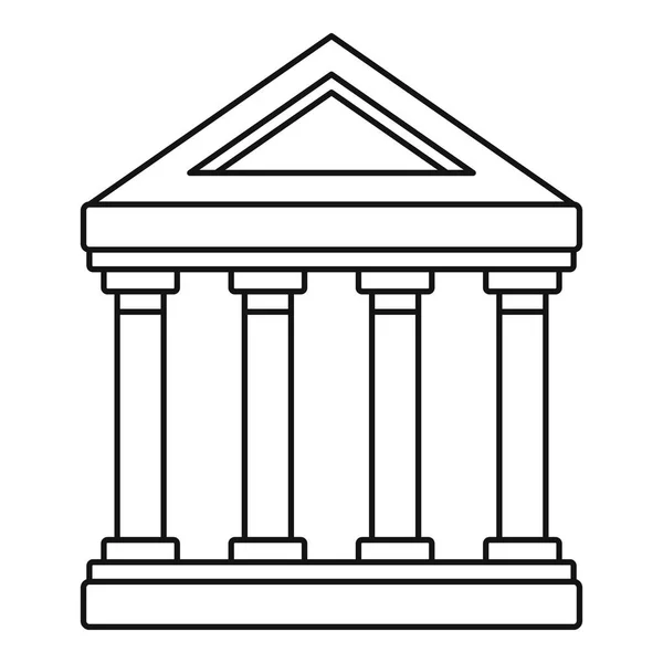 Ikona budovy muzea, styl osnovy — Stockový vektor